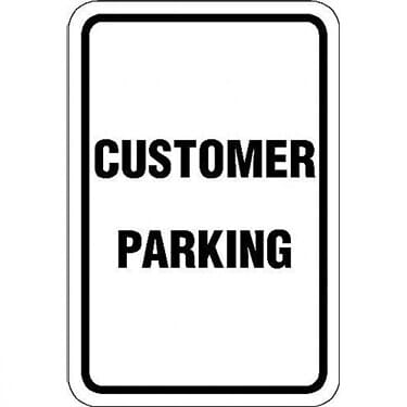 Customer Parking Sign