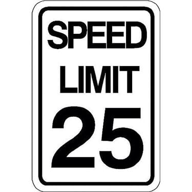 Speed Limit 25 Sign