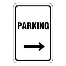 Parking w/ R Arrow Sign