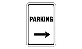 Parking w/ R Arrow Sign SP133R - - Barco Products Canada