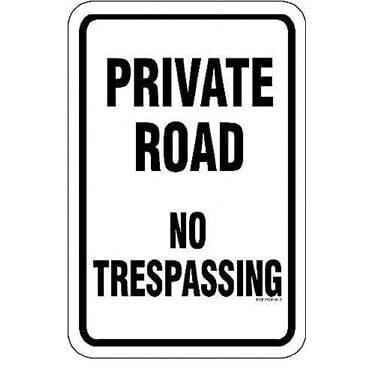Private Road No Trespassing Sign
