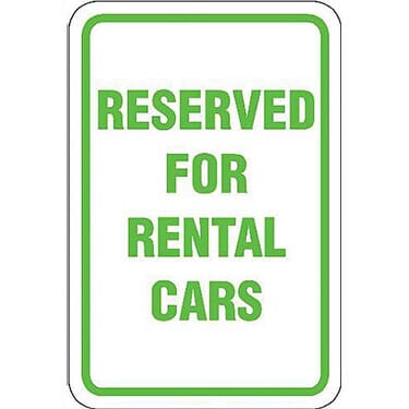 Reserved for Rental Cars Sign