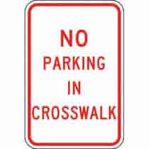 No Parking in Crosswalk Sign