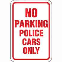 No Parking Police Cars Only Sign