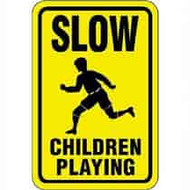 Slow, Children Playing Traffic Sign