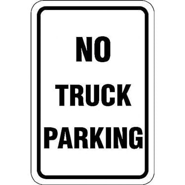 No Truck Parking Sign