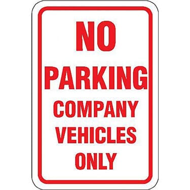 No Parking Company Vehicles Only Sign