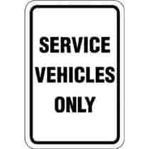 Service Vehicles Only Sign
