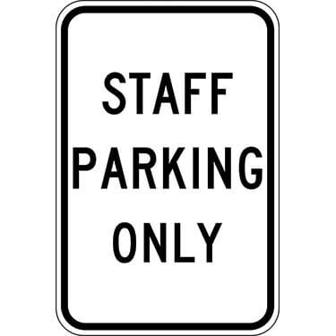 Staff Parking Only Sign