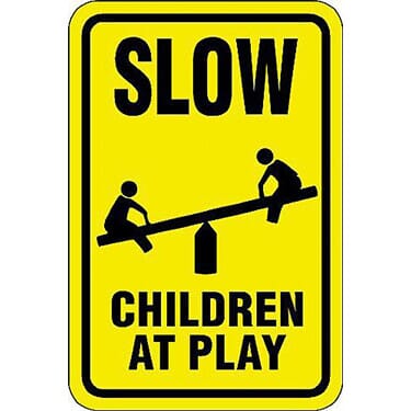 Slow Children at Play w/ Teeter-totter Symbol Sign