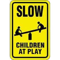 Slow Children at Play w/ Teeter-totter Symbol Sign