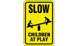 Slow Child Turtle Sign Slow Children at Play w/ Teeter-totter Symbol Sign SP261 - - Barco Products