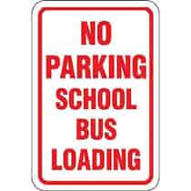 No Parking School Bus Loading Sign