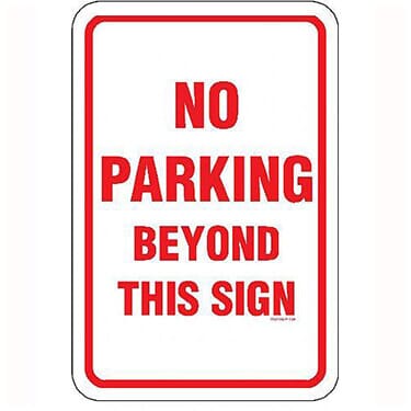 No Parking Beyond This Sign Sign