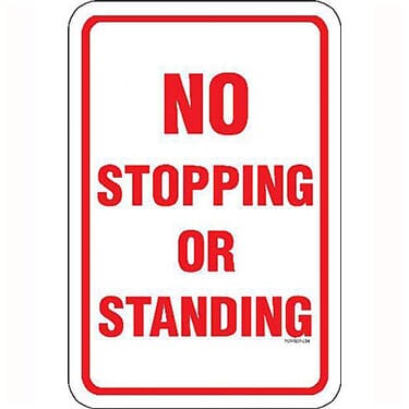 No Stopping or Standing Sign