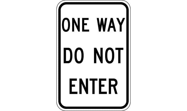 One Way Do Not Enter Sign SP65 - - Barco Products Canada