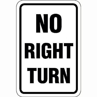 No Right Turn Sign