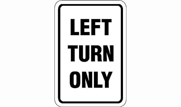 Left Turn Only Sign SP81 - - Barco Products Canada