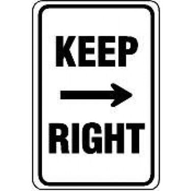 Keep Right w/ Right Arrow Sign