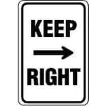 Keep Right w/ Right Arrow Sign