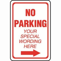 No Parking Right Arrow Semi-Custom Sign