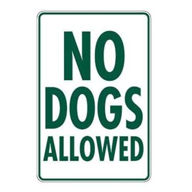 No Dogs Allowed Sign