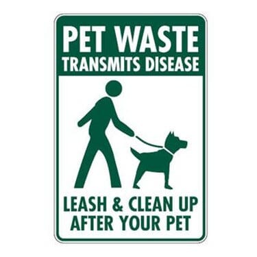 Pet Waste Transmits Disease Sign