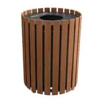 Round Slatted Recyclers - Wood Grain Naturals