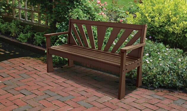 Chunky wooden 2025 garden bench