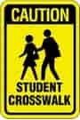 Caution Student Crosswalk Sign