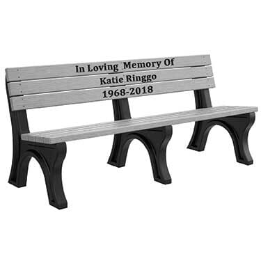 Deluxe Inlay Memorial Benches - Wood Grain Naturals