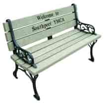 Classic Memorial Bench with Color Inlay
