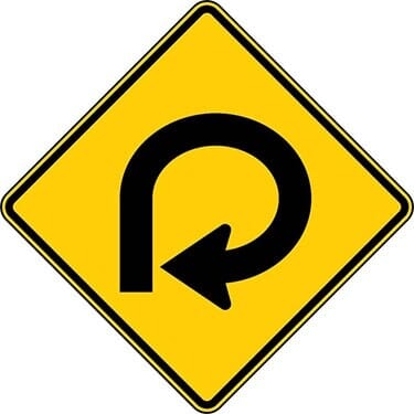270 Degree Loop Symbol Sign