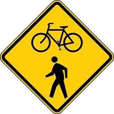Combination Bike and Pedestrian Crossing Symbol Sign