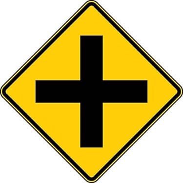 4-way Intersection Symbol Sign