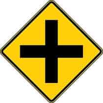 4-way Intersection Symbol Sign