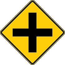 4-way Intersection Symbol Sign
