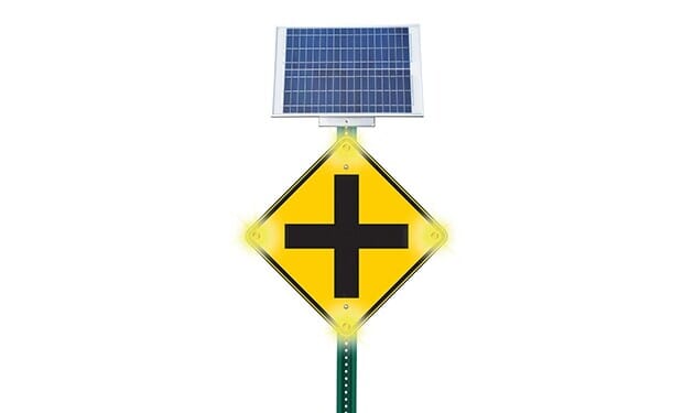 Flash Alert Solar 4 Way Intersection Sign - TreeTop Products