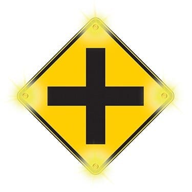 Flash Alert Solar 4 Way Intersection Sign