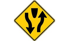 Divided Highway Directional Sign