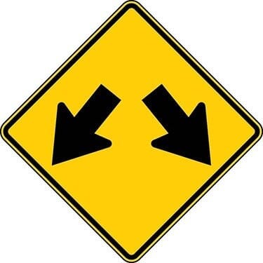 Two Downward Diagonal Arrows Symbol Sign