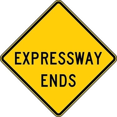 Expressway Ends Sign