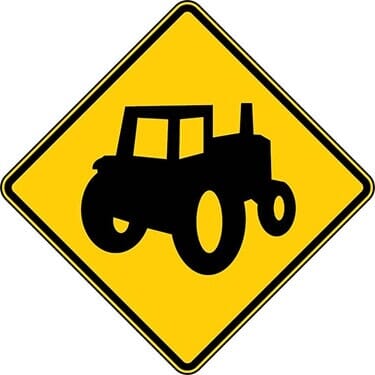 Farm Machinery Crossing Alternate Symbol Sign