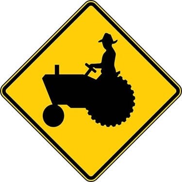 Farm Machinery Crossing Symbol Sign
