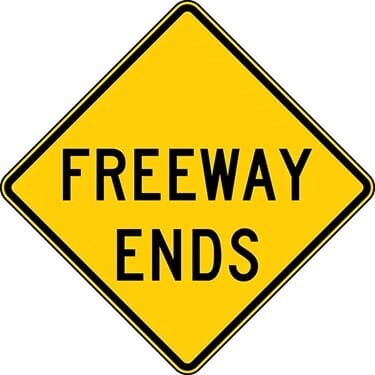 Freeway Ends Sign