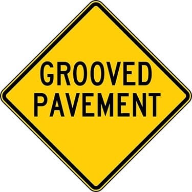 Grooved Pavement Warning Sign
