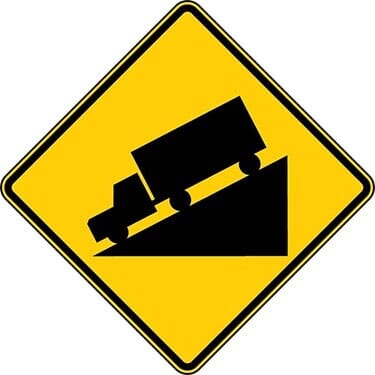 Hill and Truck Symbol Sign