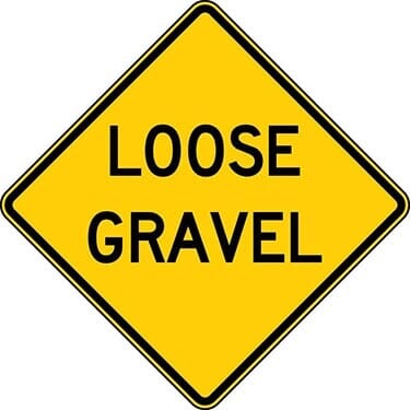 Loose Gravel Warning Sign