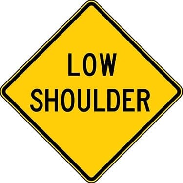 Low Shoulder Warning Sign