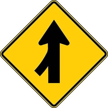 Left Merge Directional Sign